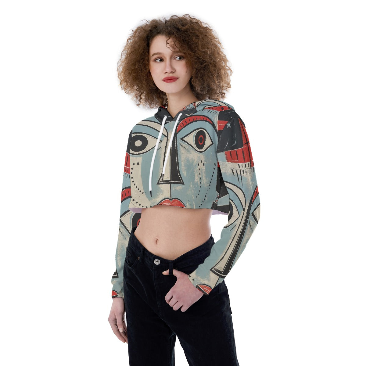 All-Over Print Women's Crop Top Hoodie