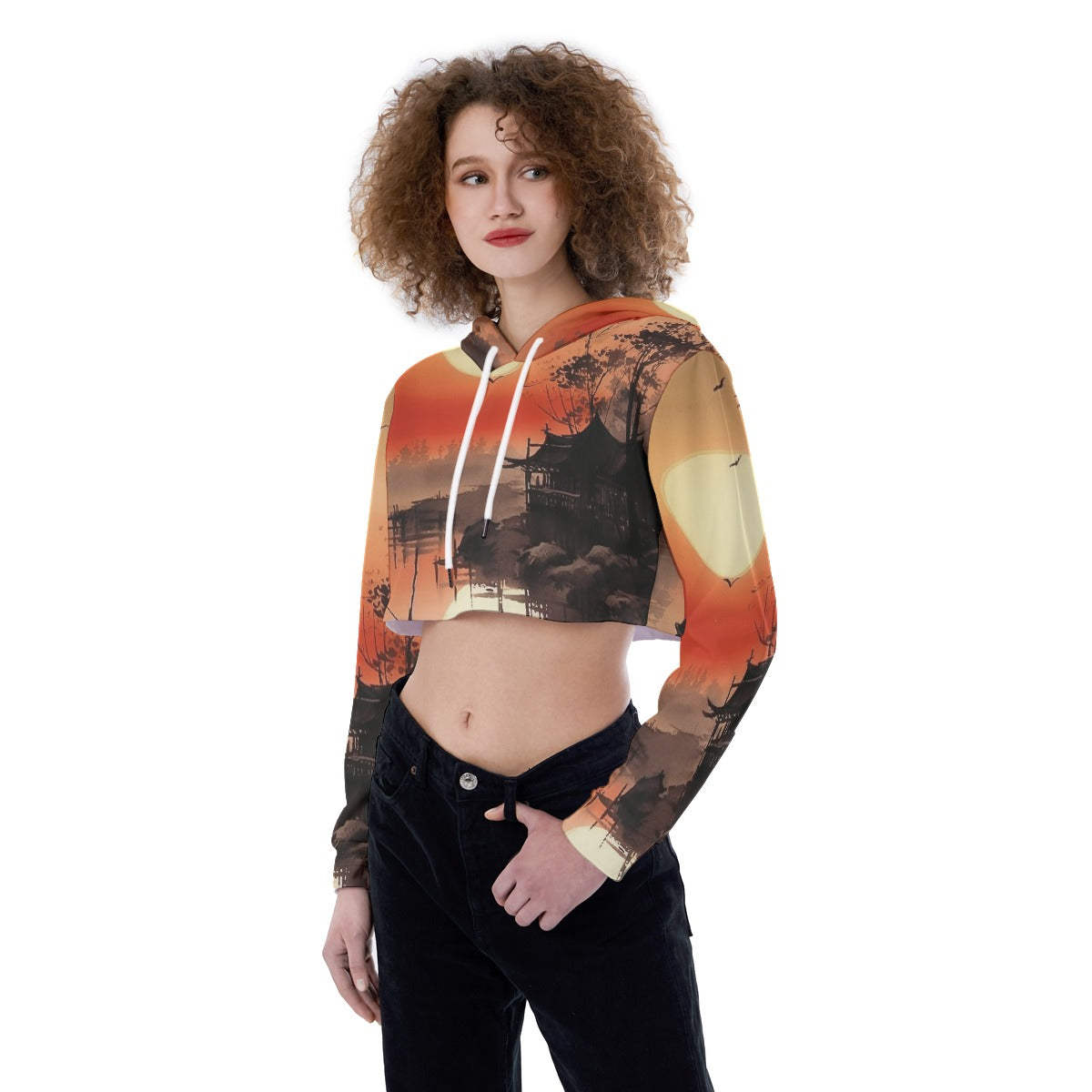 All-Over Print Women's Crop Top Hoodie