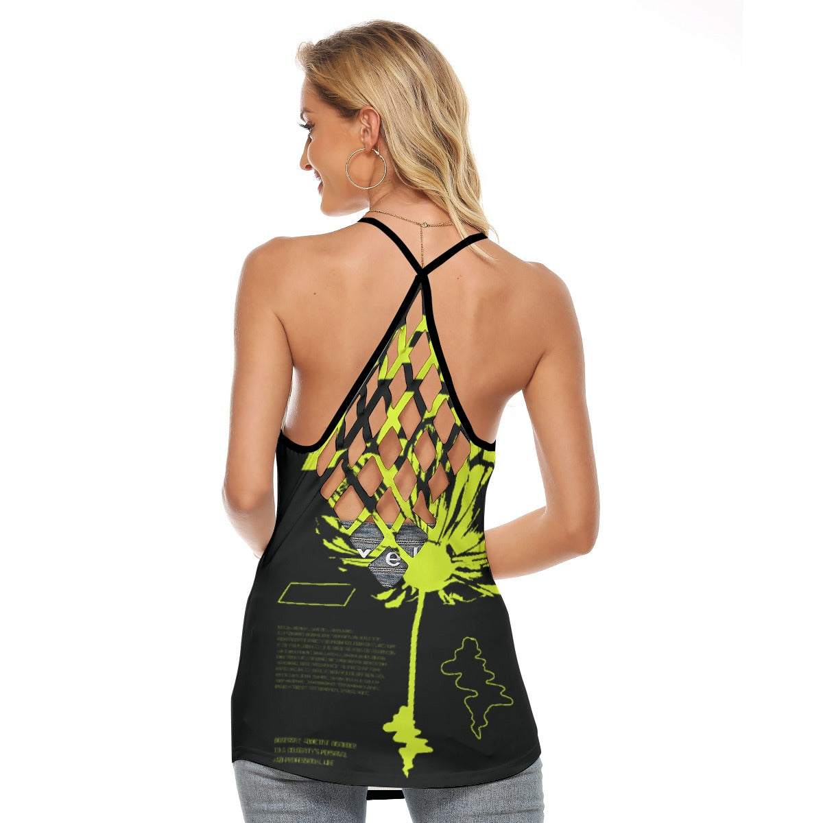 All-Over Print Women's Criss-Cross Open Back Tank Top
