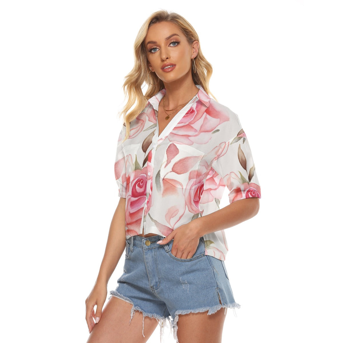 All-Over Print Women's V-neck Shirts