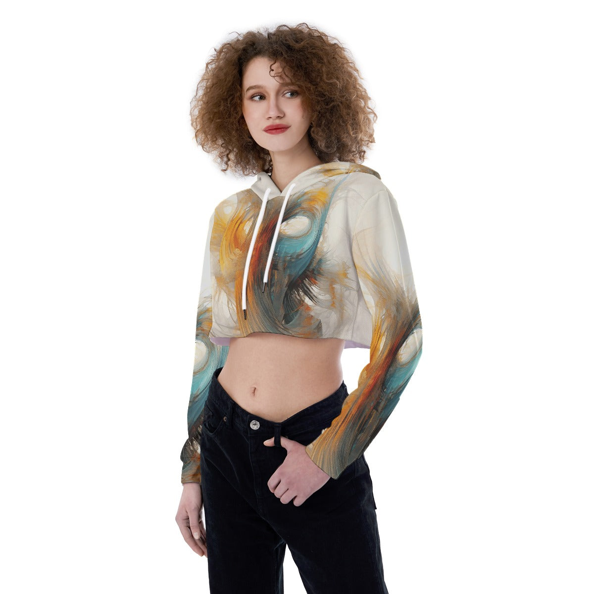 All-Over Print Women's Crop Top Hoodie