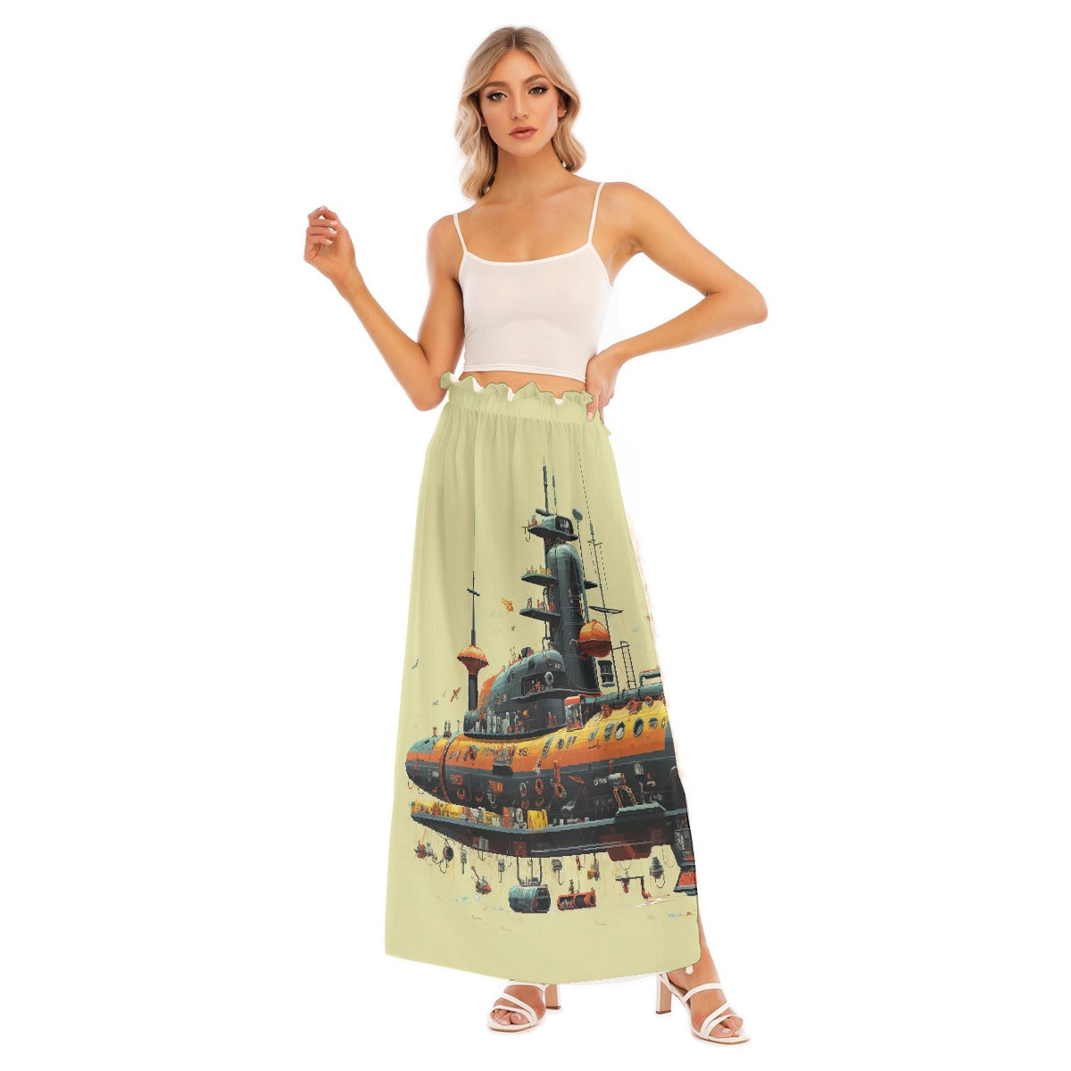 All-Over Print Women's Side Split Skirt