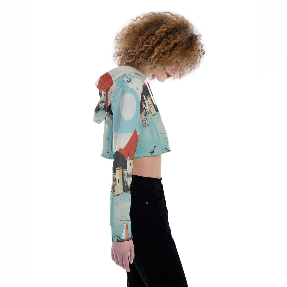 All-Over Print Women's Crop Top Hoodie