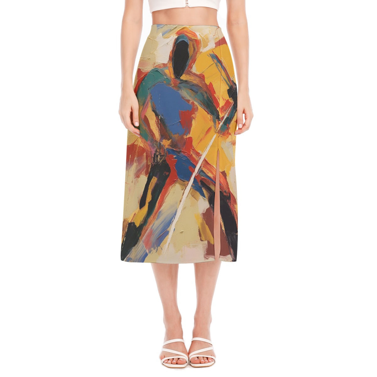 All-Over Print Women's High Slit Long Skirt