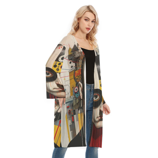 All- Over Print Women's Long Sleeve Mesh Cardigan
