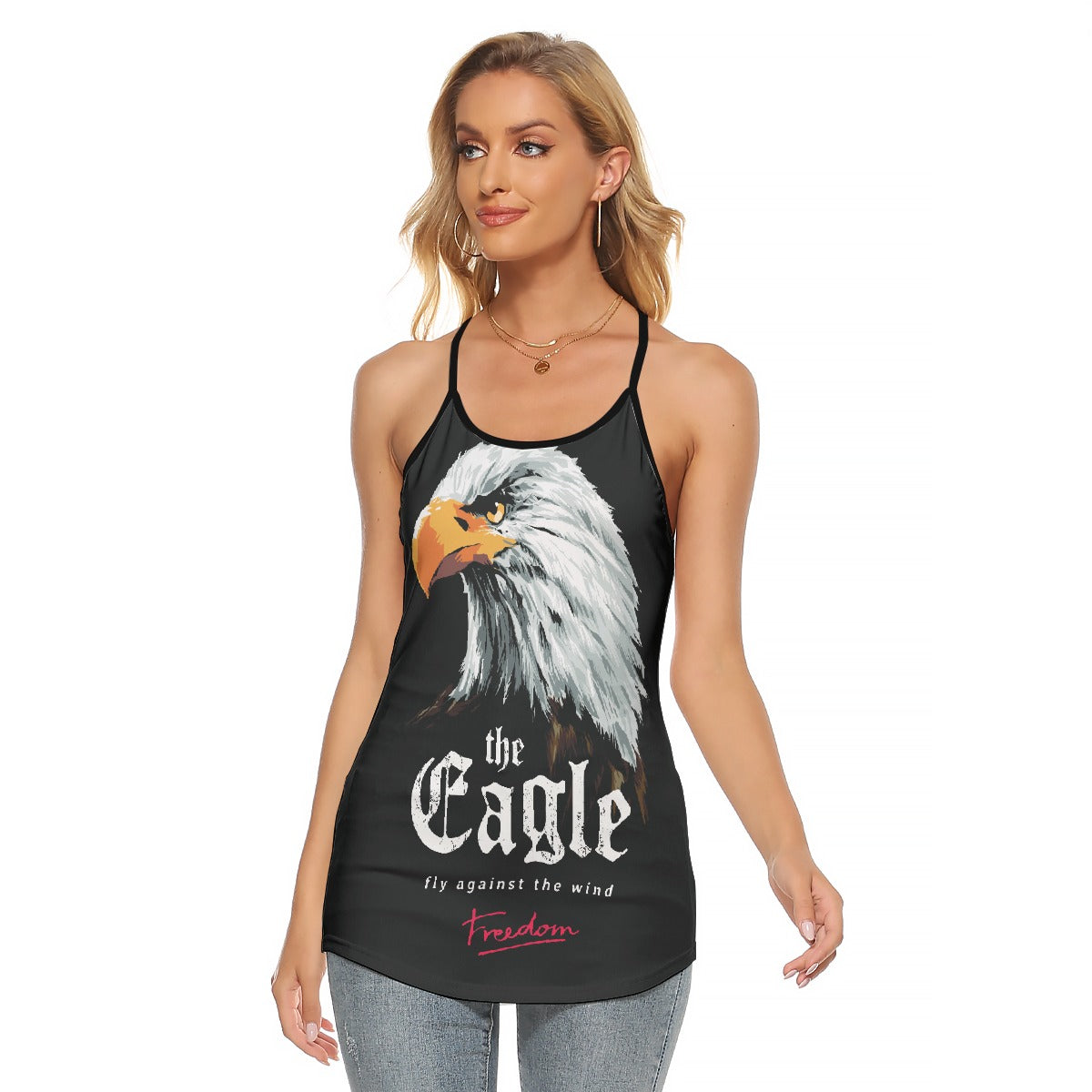 All-Over Print Women's Criss-Cross Open Back Tank Top