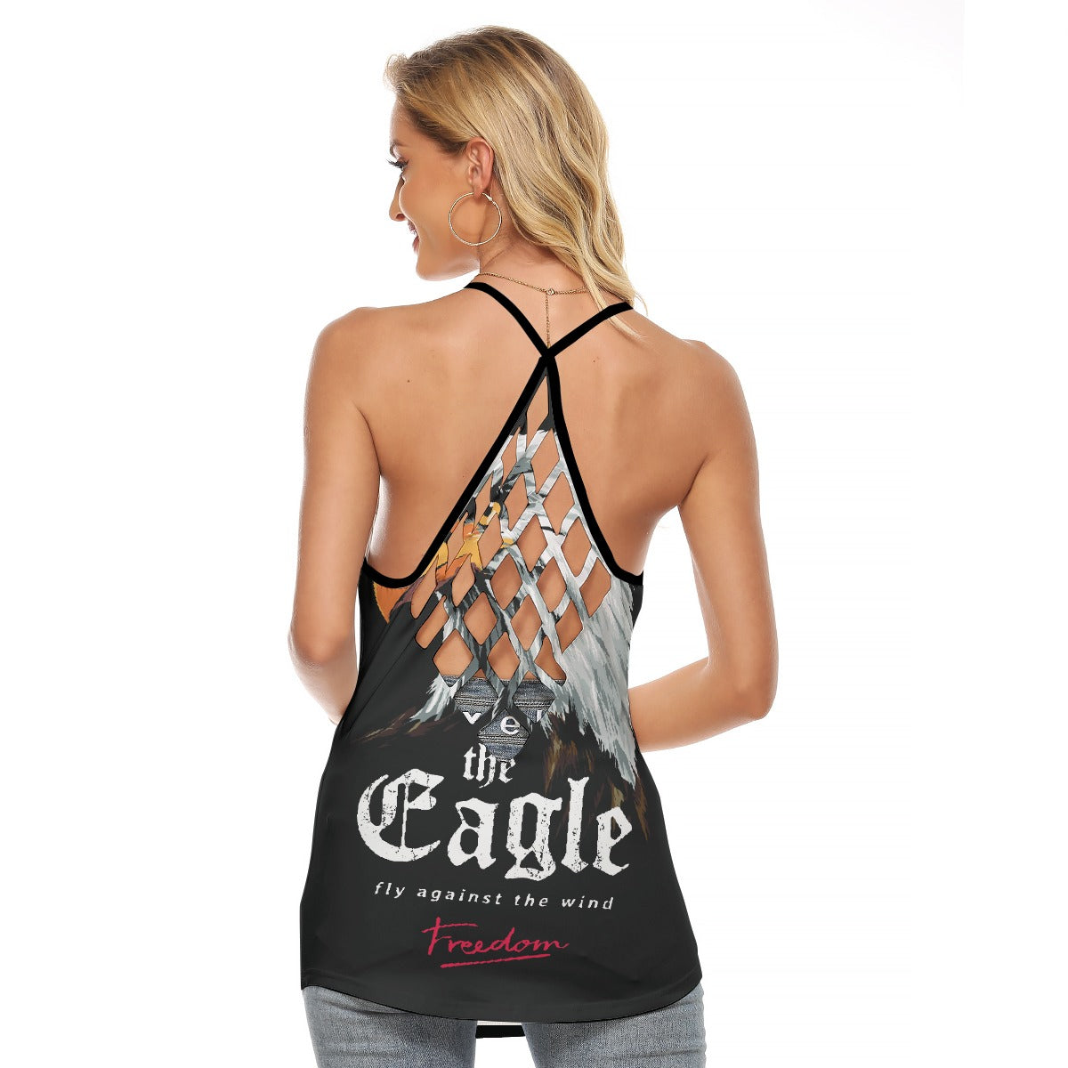 All-Over Print Women's Criss-Cross Open Back Tank Top