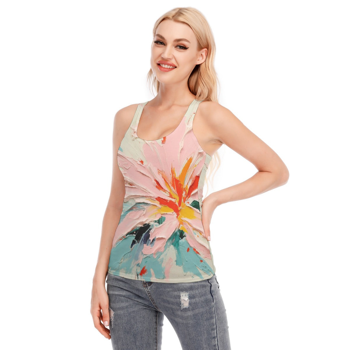 All-Over Print Women's Racer Vest | 190GSM Cotton