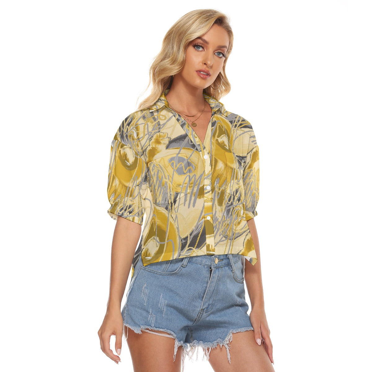 All-Over Print Women's V-neck Shirts