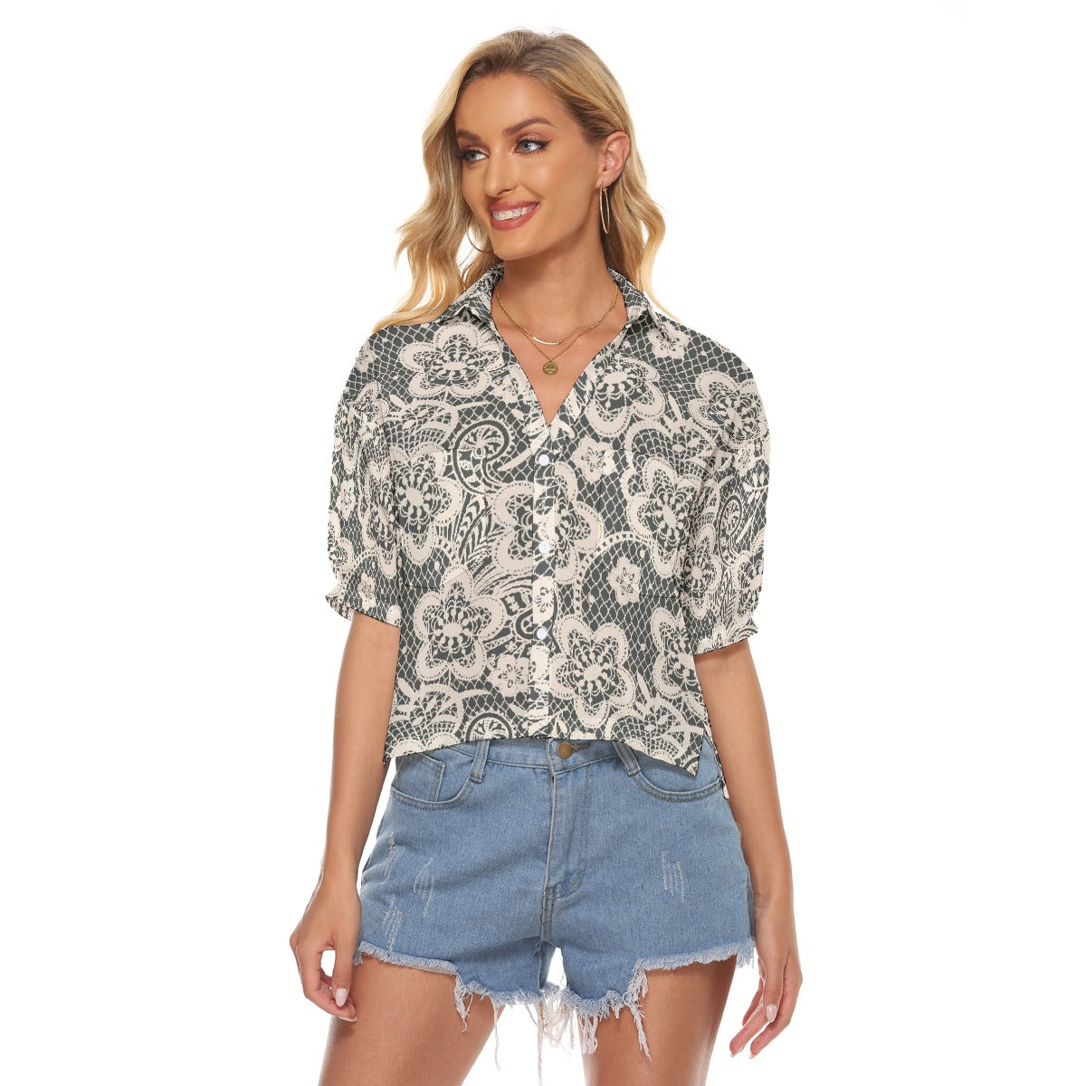 All-Over Print Women's V-neck Shirts