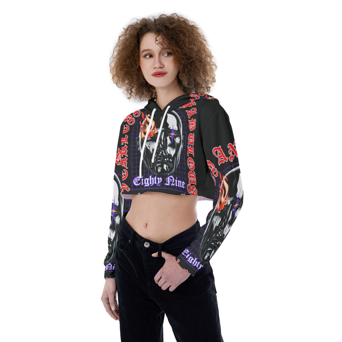 All-Over Print Women's Crop Top Hoodie