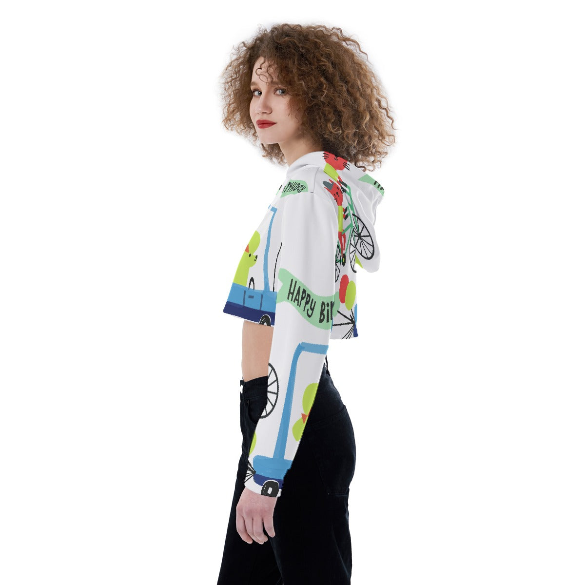 All-Over Print Women's Crop Top Hoodie