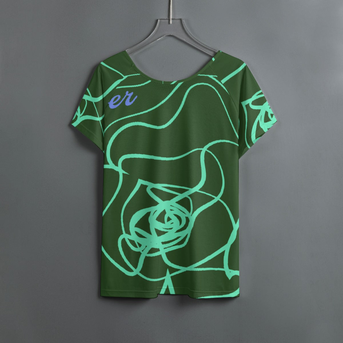 All-Over Print Women's Round Neck T-shirt With Raglan Sleeve