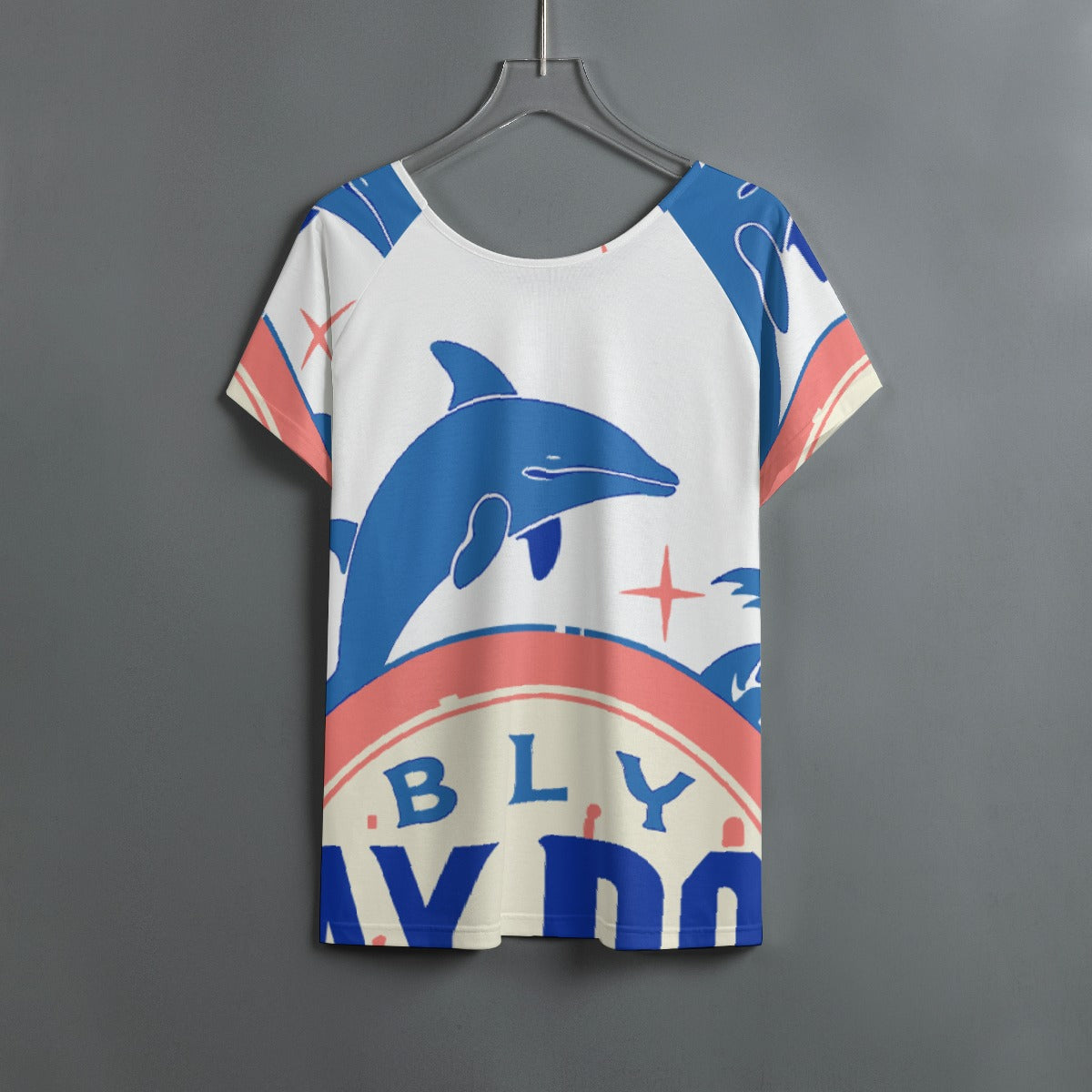 All-Over Print Women's Round Neck T-shirt With Raglan Sleeve