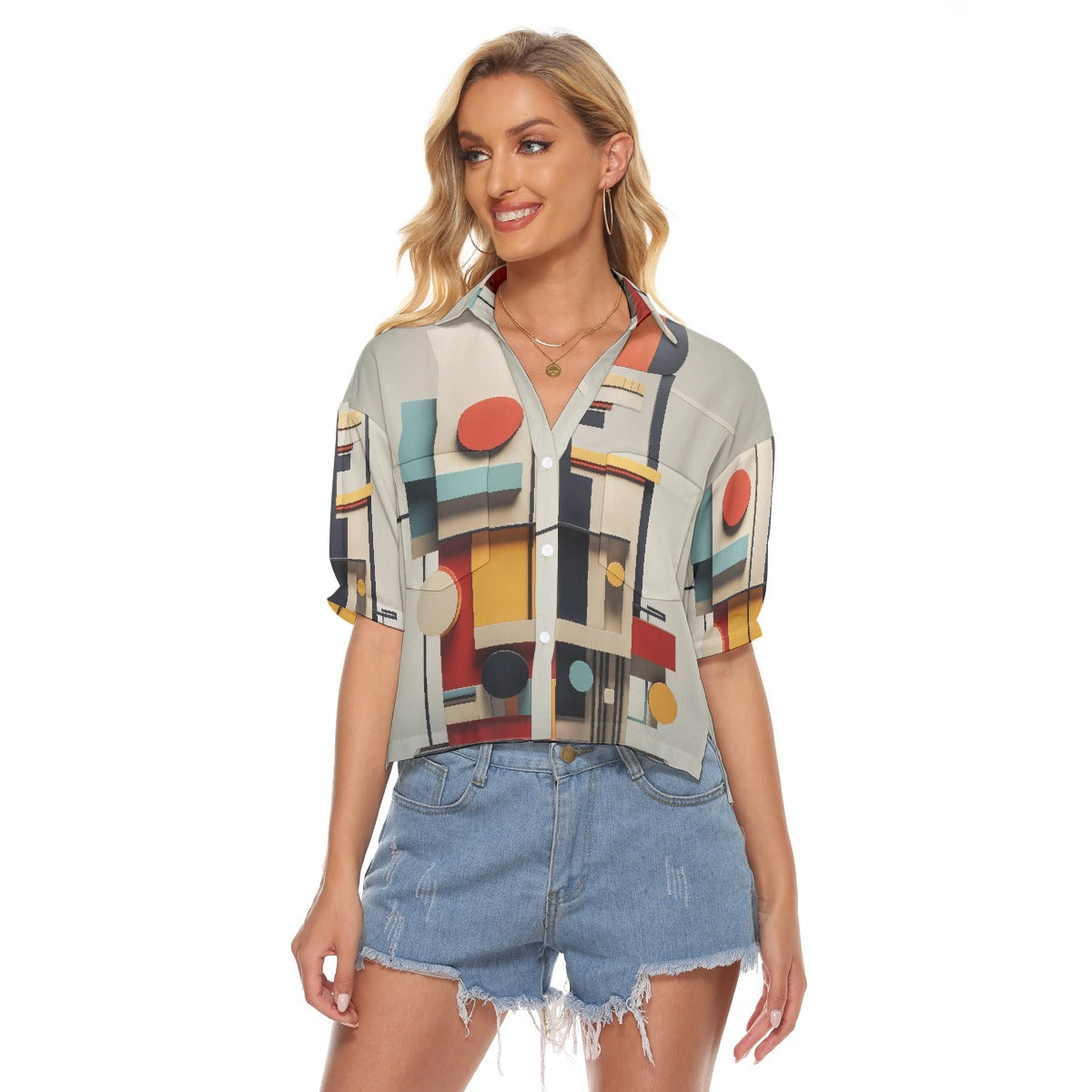 All-Over Print Women's V-neck Shirts