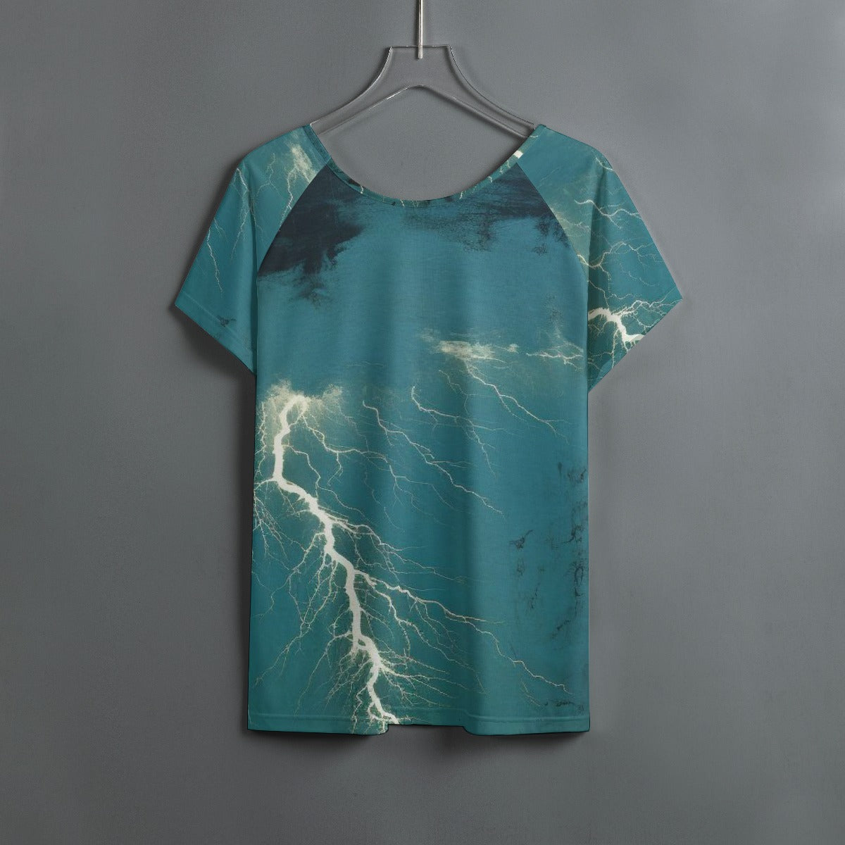 All-Over Print Women's Round Neck T-shirt With Raglan Sleeve