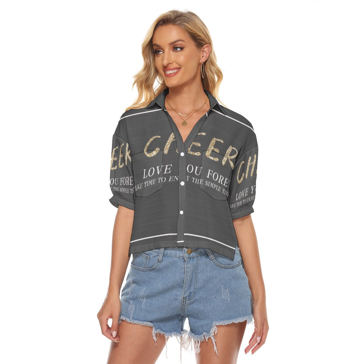 All-Over Print Women's V-neck Shirts