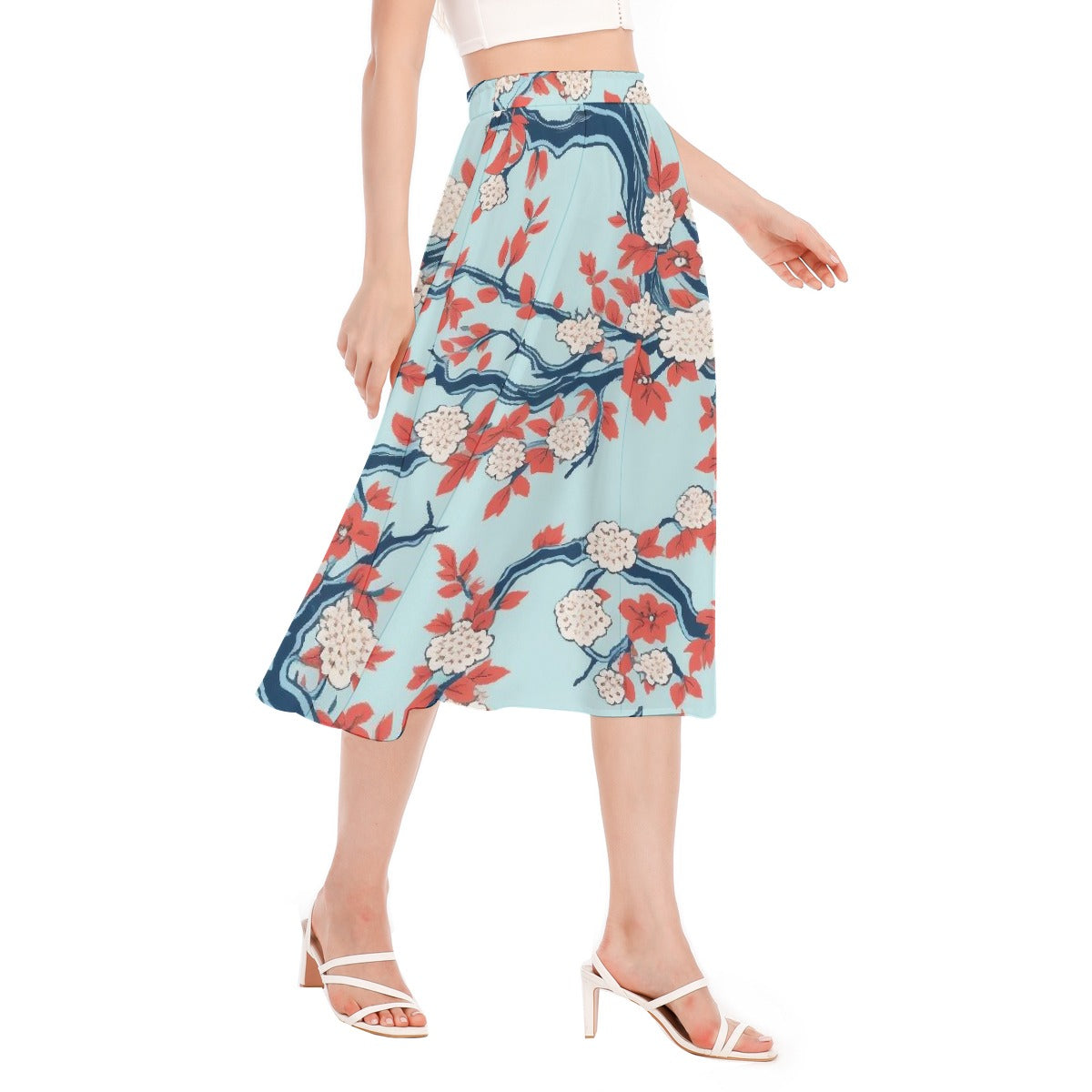 All-Over Print Women's Long Section Chiffon Skirt