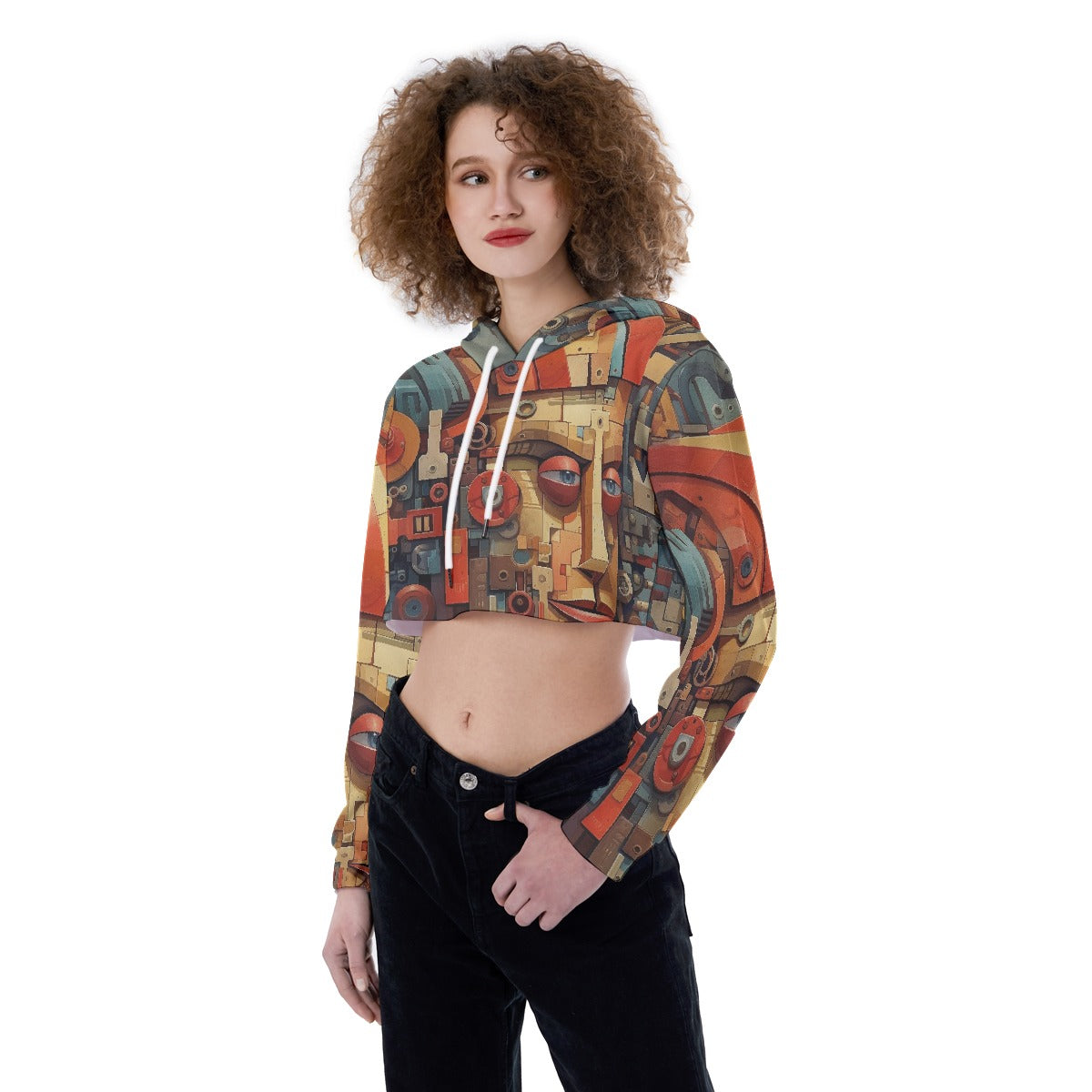 All-Over Print Women's Crop Top Hoodie