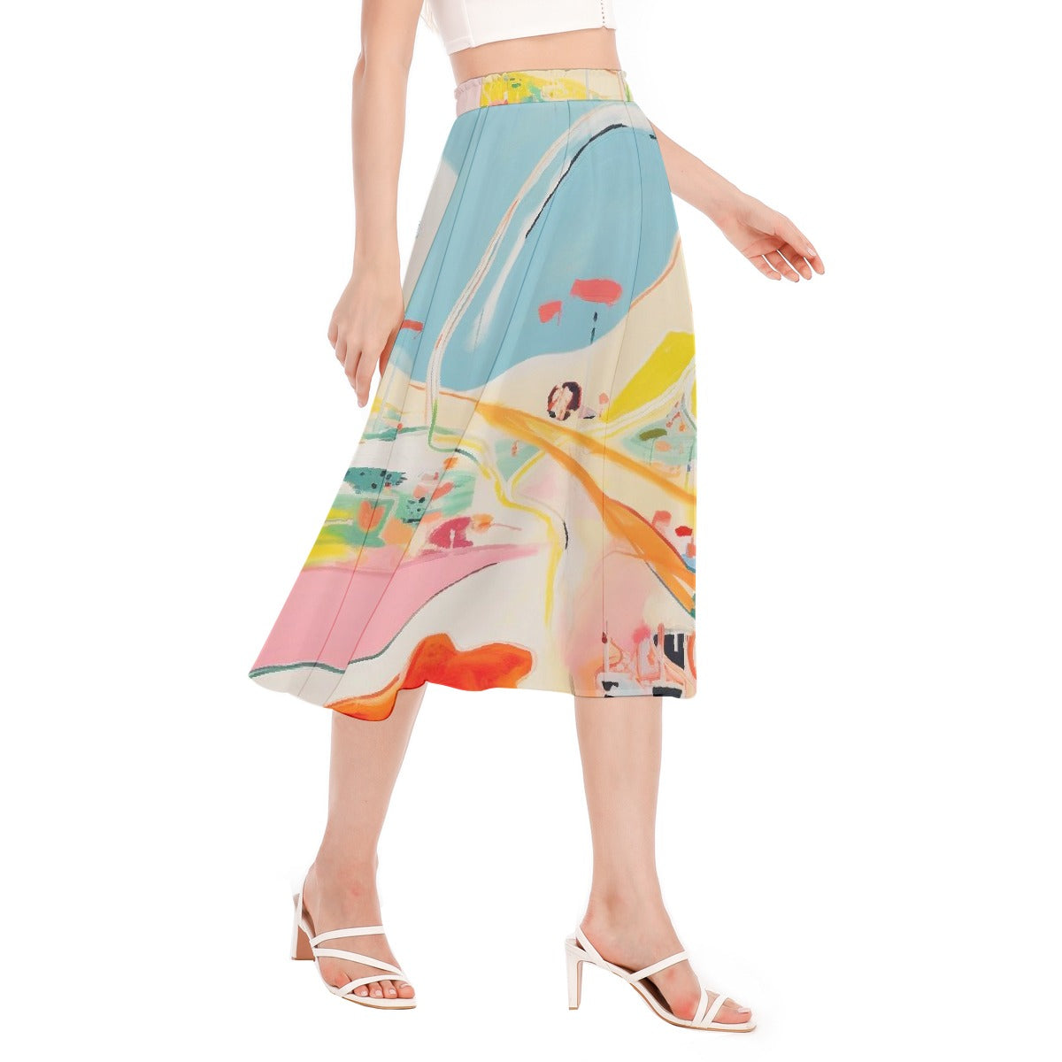 All-Over Print Women's Long Section Chiffon Skirt