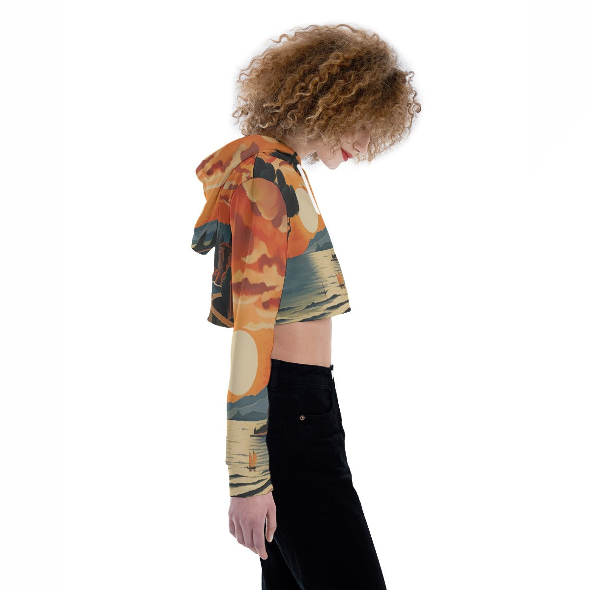 All-Over Print Women's Crop Top Hoodie