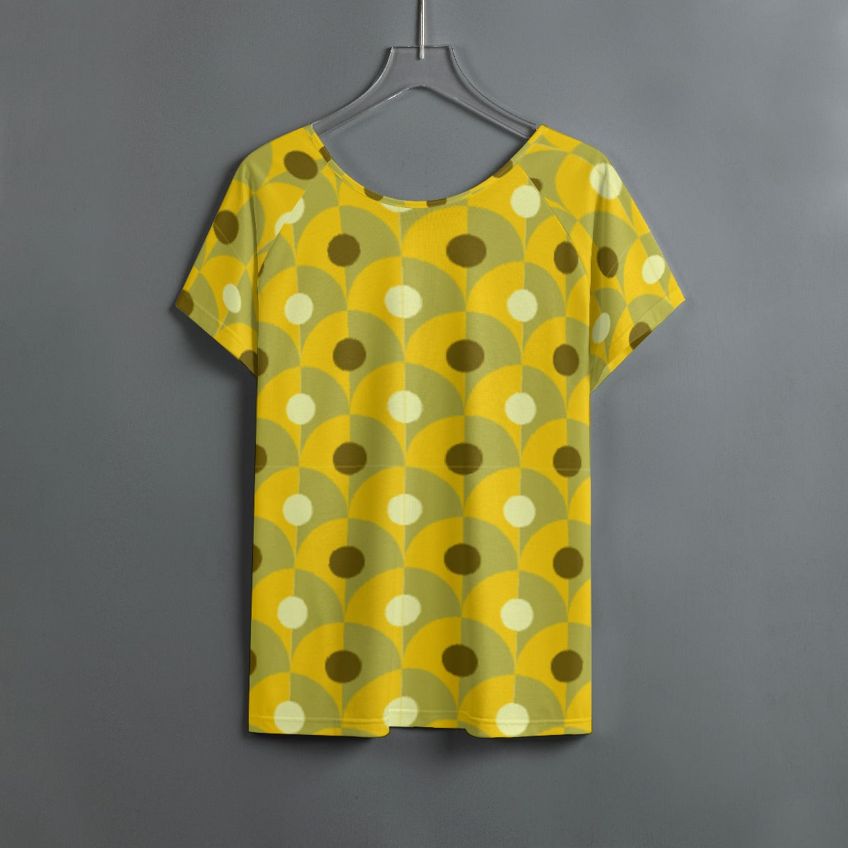 All-Over Print Women's Round Neck T-shirt With Raglan Sleeve
