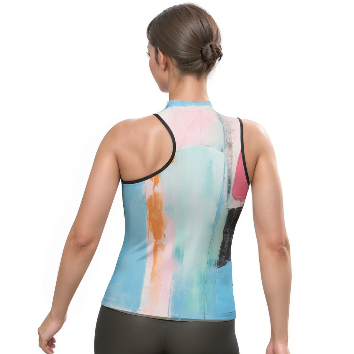 All-Over Print Women's Halter Sleeveless Asymmetrical Tank Top