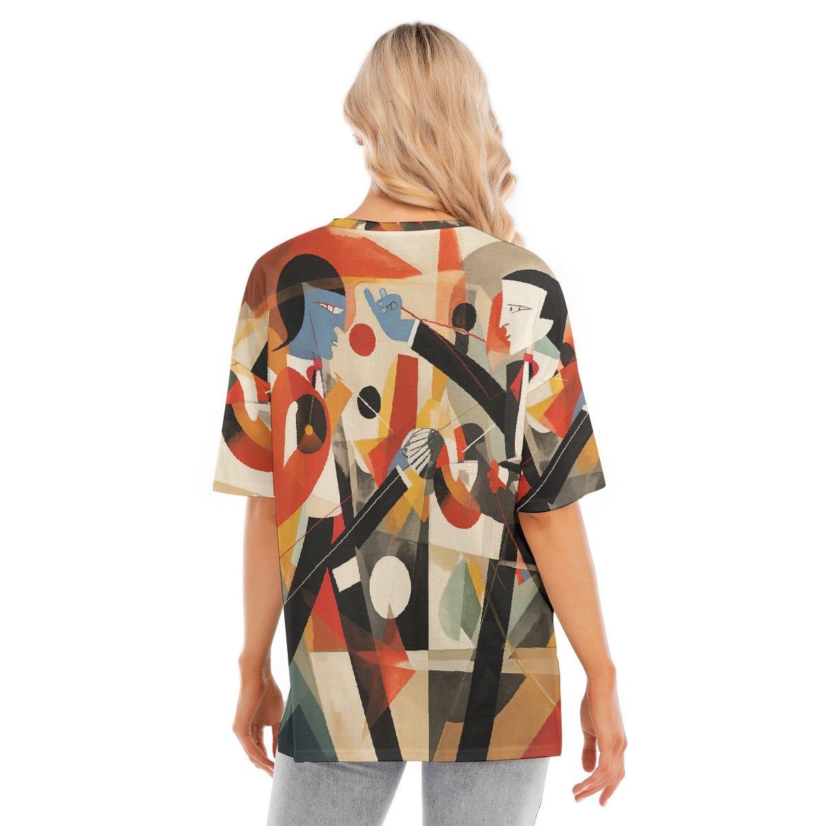 All-Over Print Women's Short Sleeves T-shirt With Hem Split
