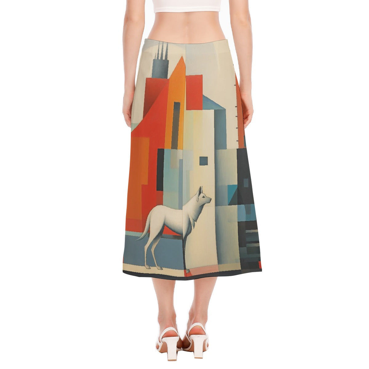 All-Over Print Women's High Slit Long Skirt