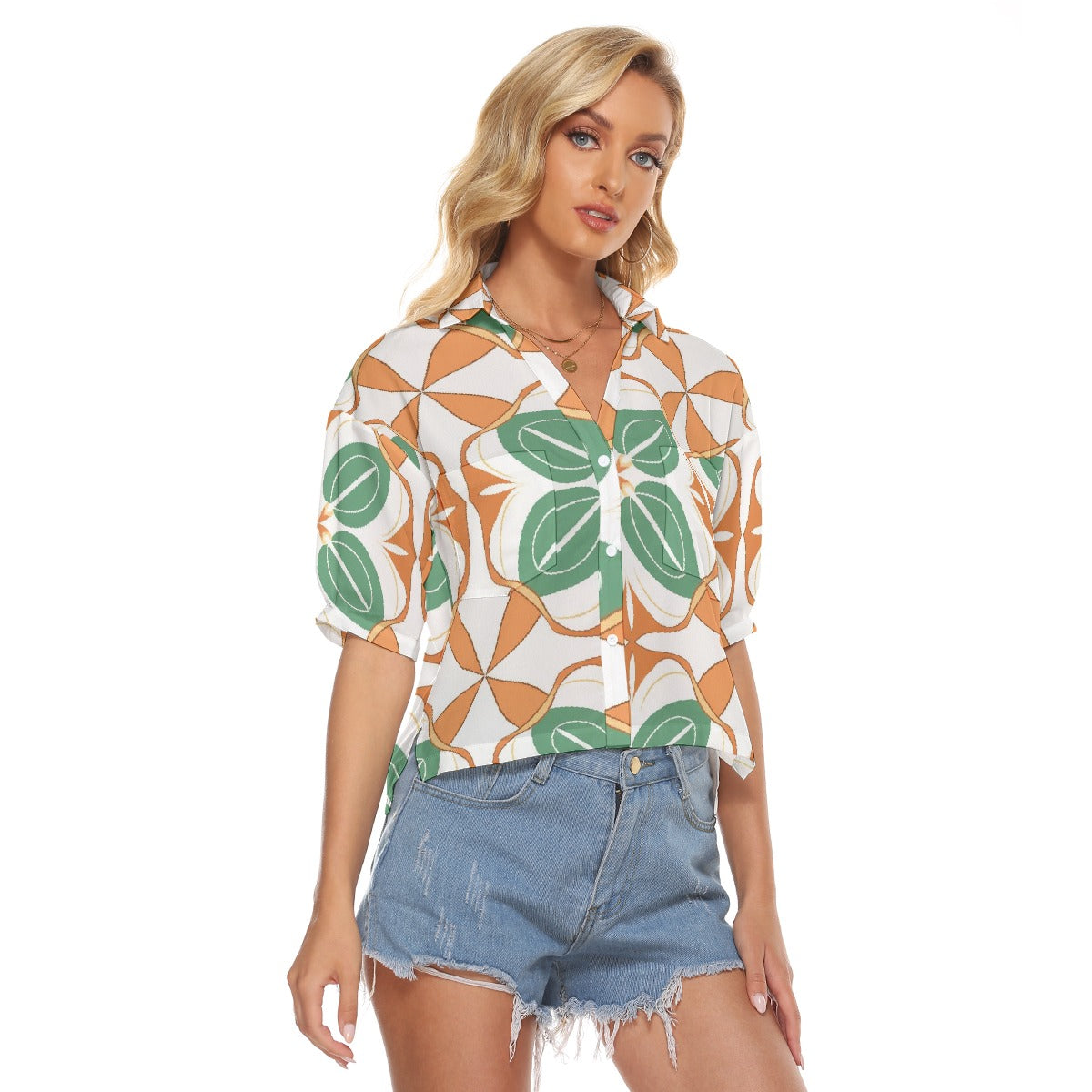 All-Over Print Women's V-neck Shirts