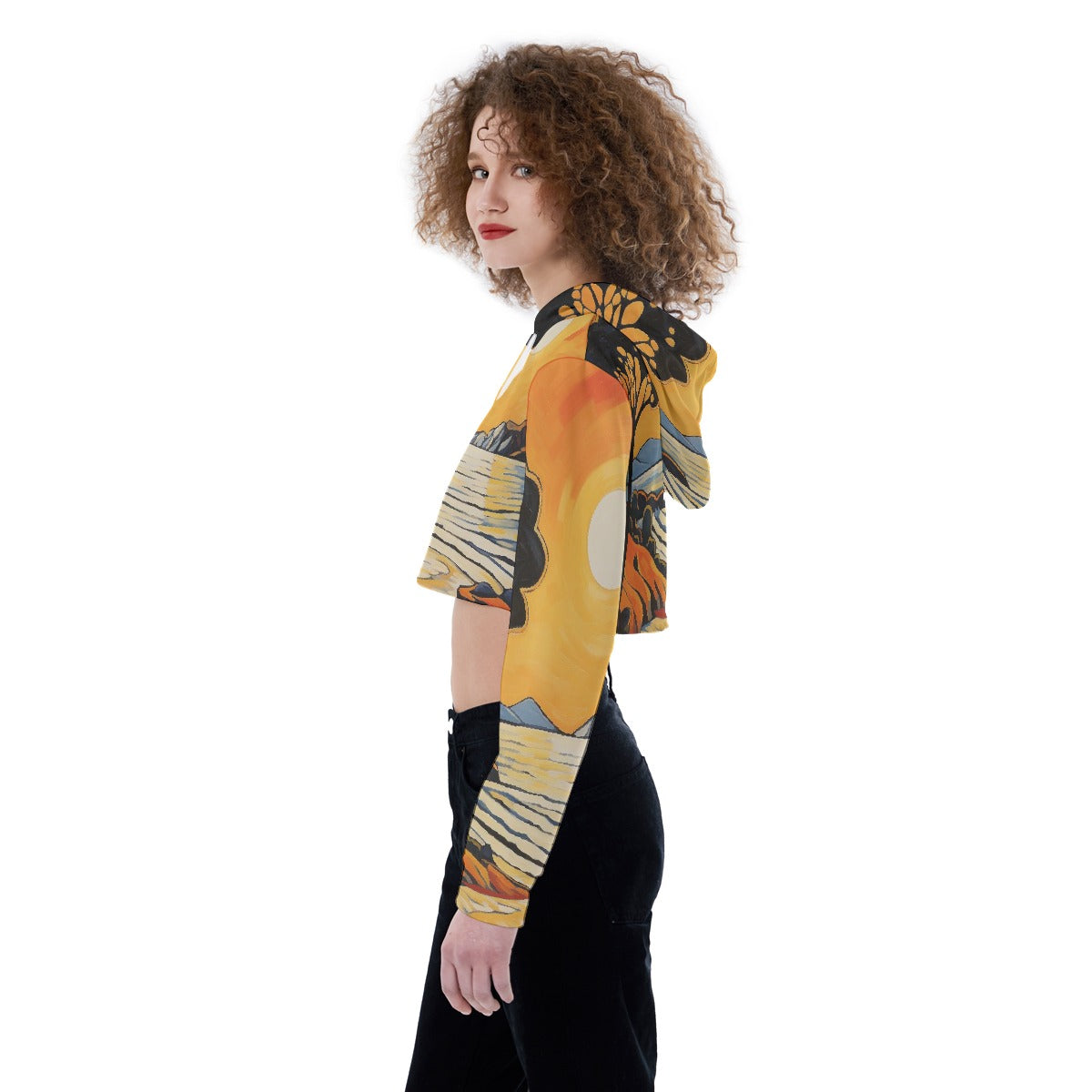 All-Over Print Women's Crop Top Hoodie