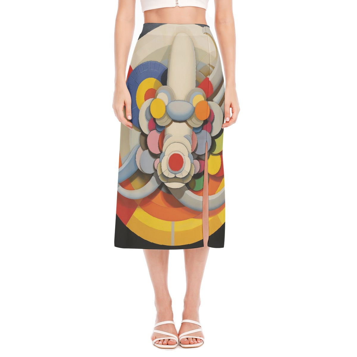 All-Over Print Women's High Slit Long Skirt
