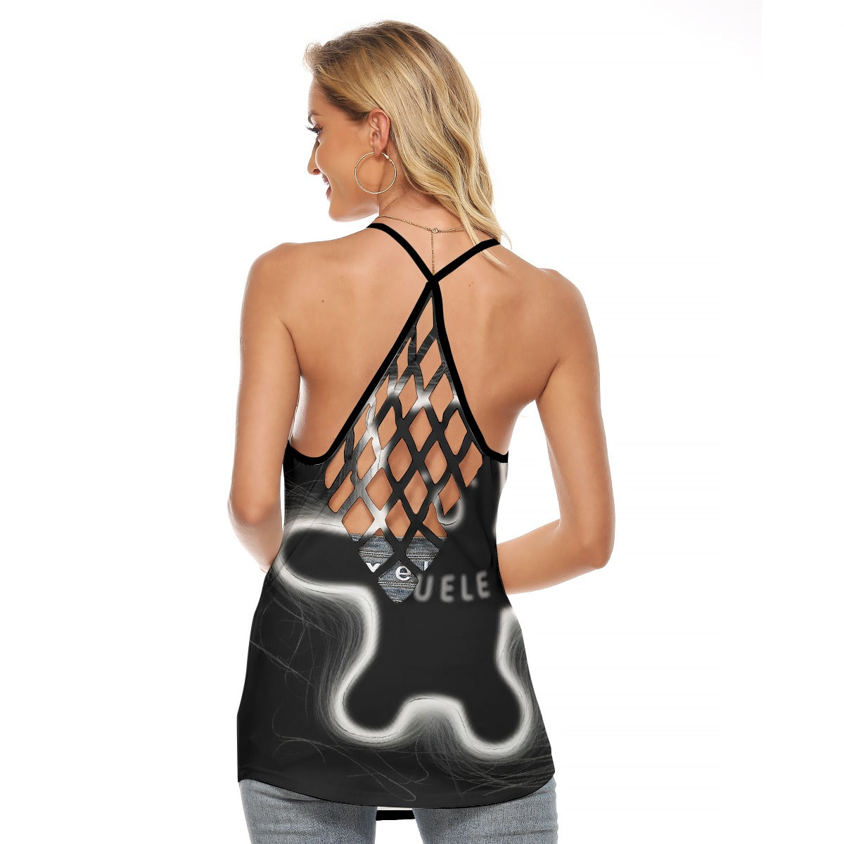 All-Over Print Women's Criss-Cross Open Back Tank Top