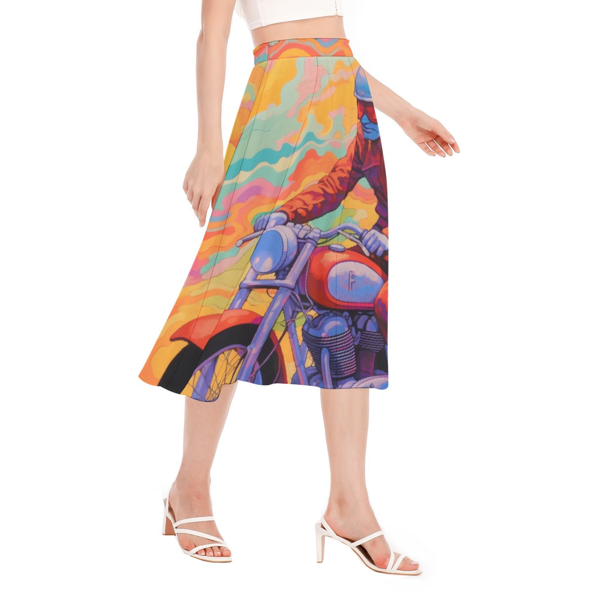 All-Over Print Women's Long Section Chiffon Skirt