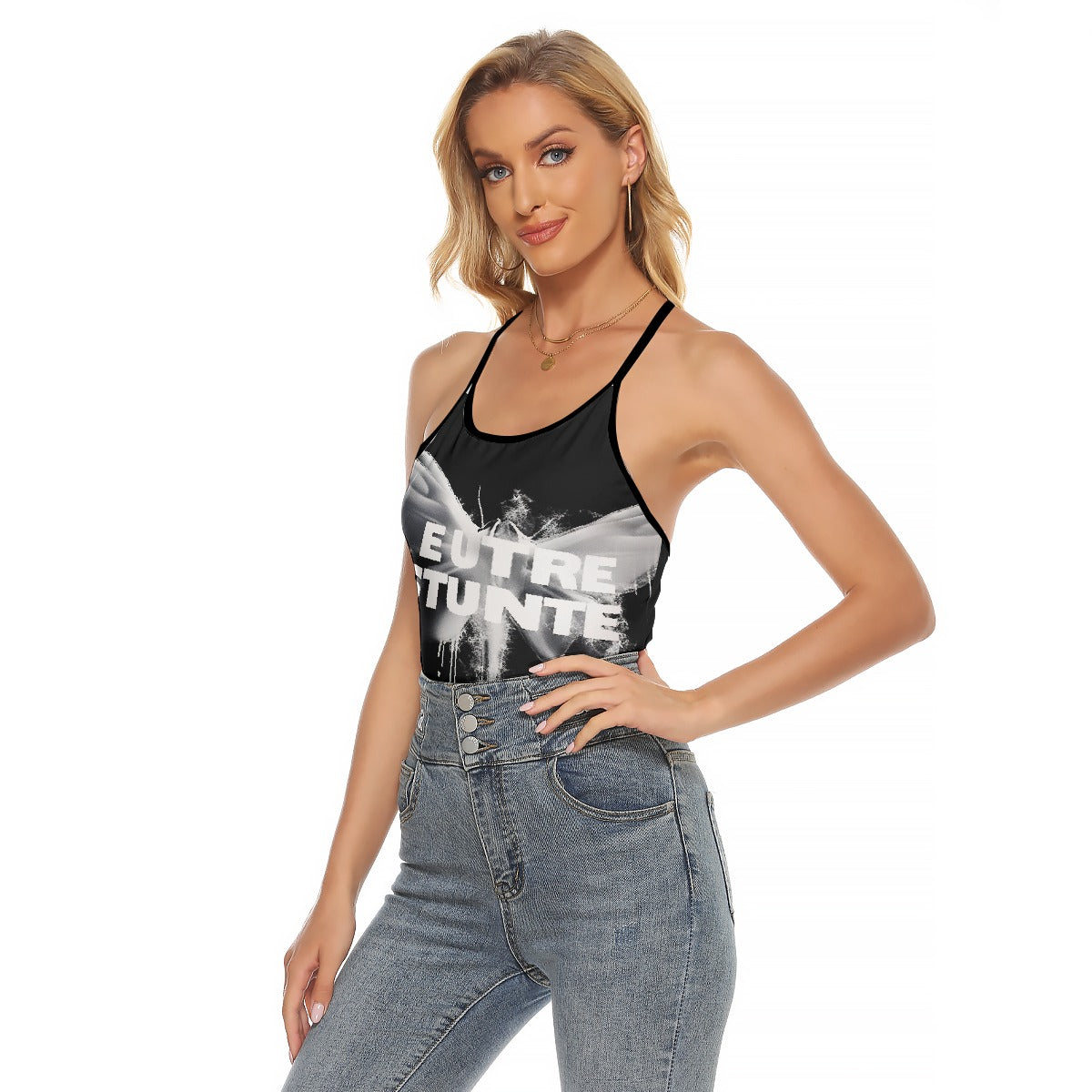 All-Over Print Women's Criss-Cross Open Back Tank Top