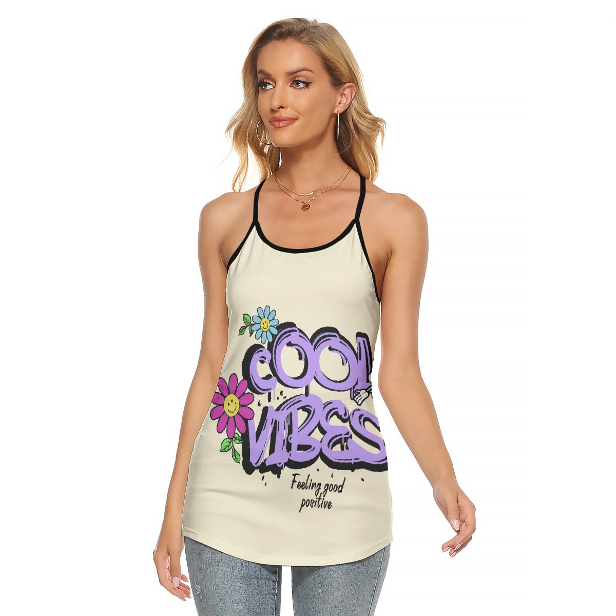 All-Over Print Women's Criss-Cross Open Back Tank Top