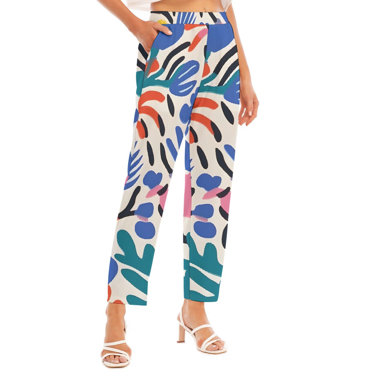All-Over Print Women's Loose Straight-leg Pants