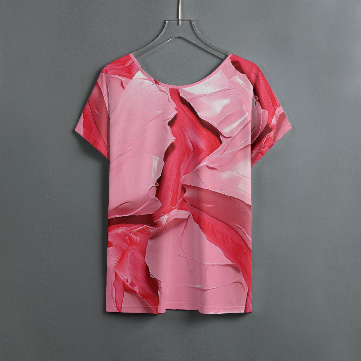 All-Over Print Women's Round Neck T-shirt With Raglan Sleeve