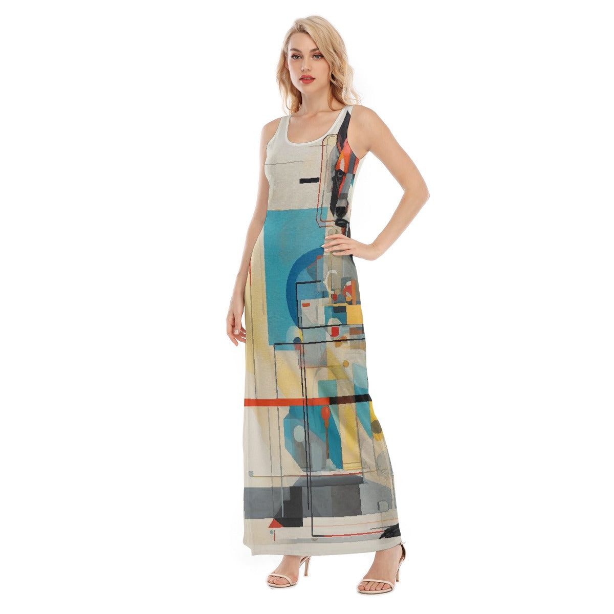All-Over Print Women's Vest Dress | Length To Ankle