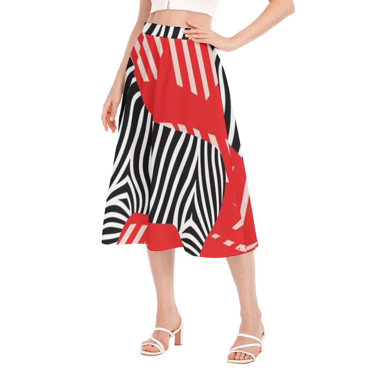 All-Over Print Women's Long Section Chiffon Skirt