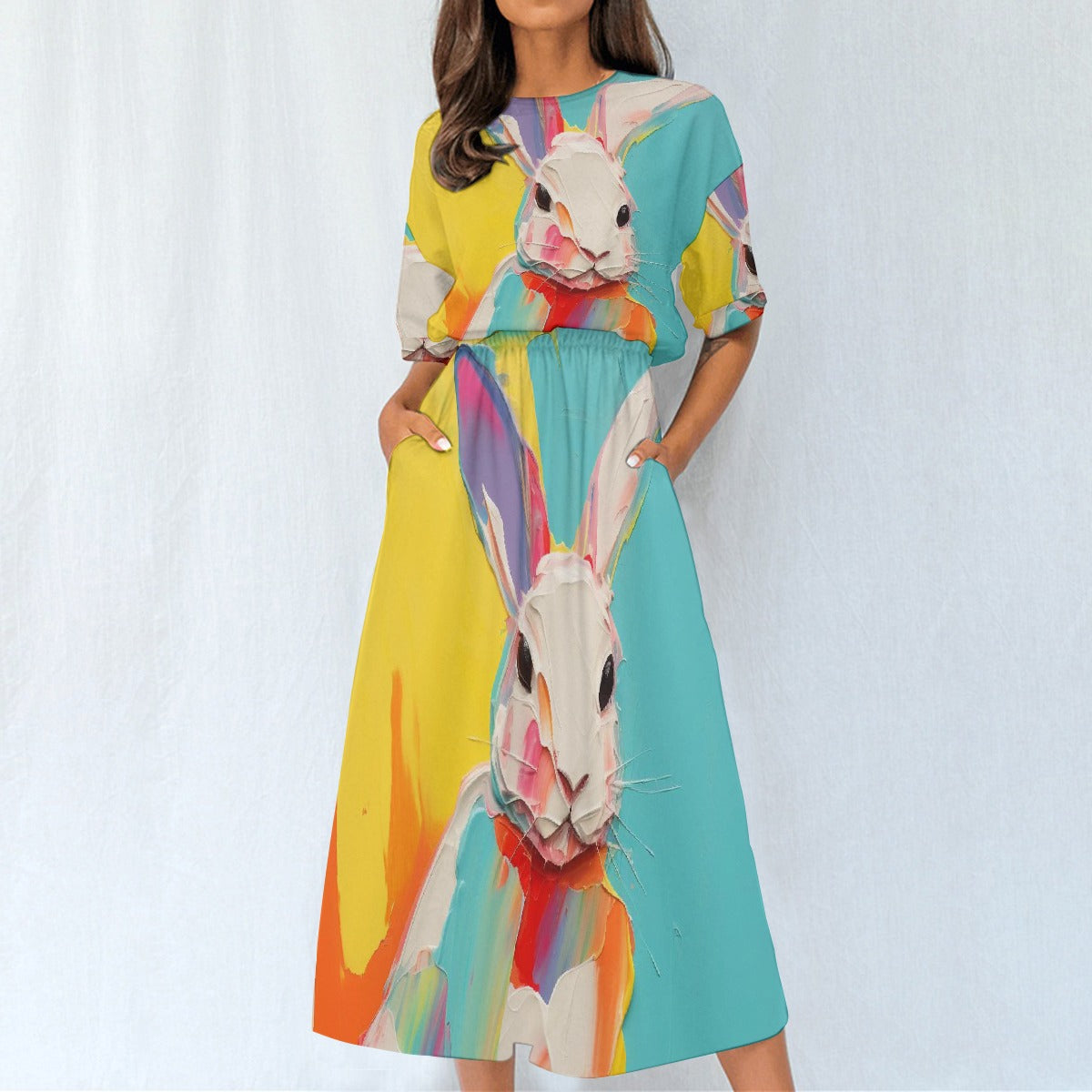 All-Over Print Women's Elastic Waist Dress