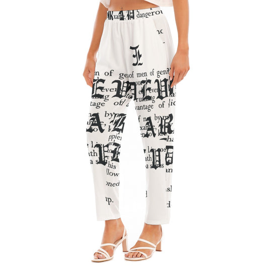 All-Over Print Women's Loose Straight-leg Pants