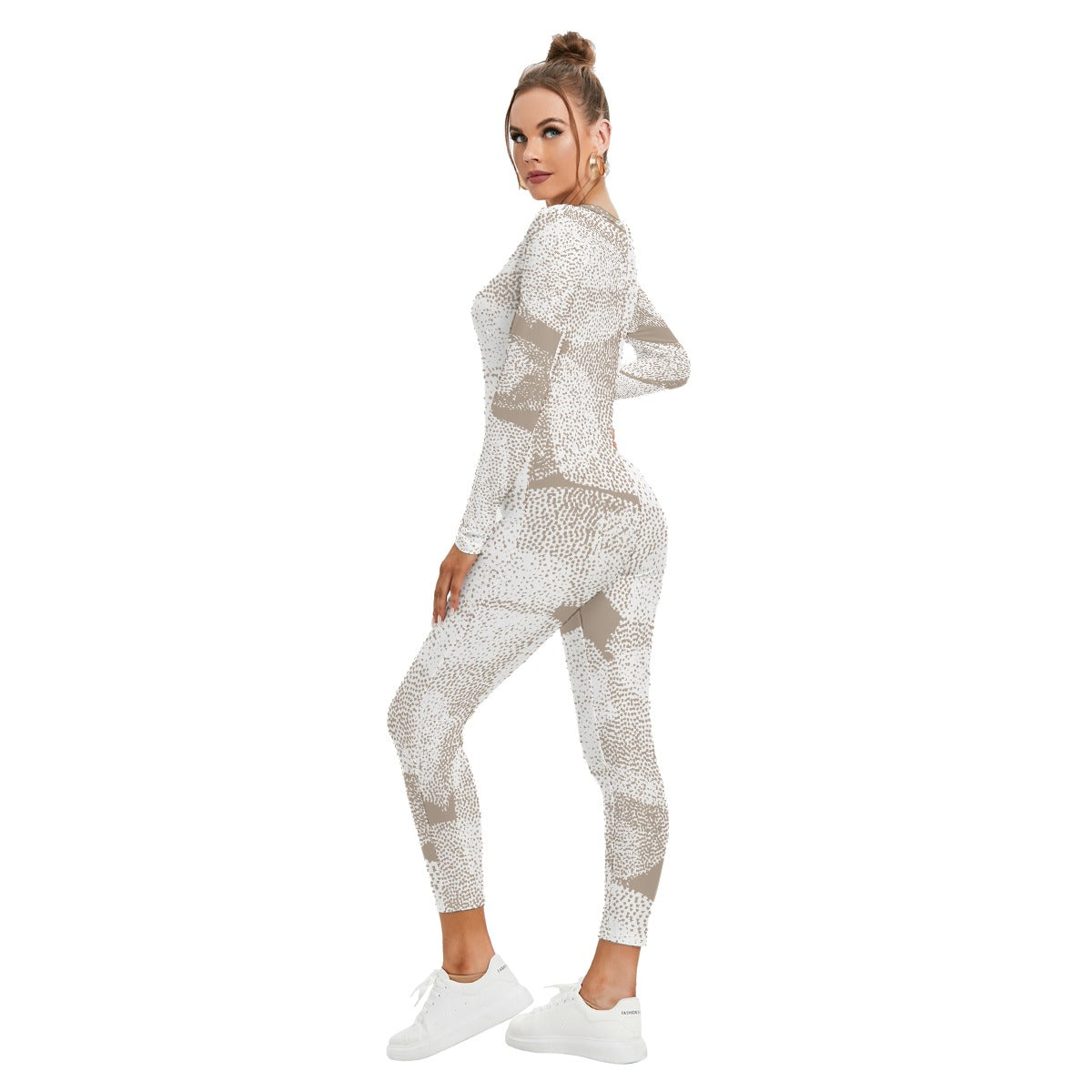 All-Over Print Women's Plunging Neck Jumpsuit
