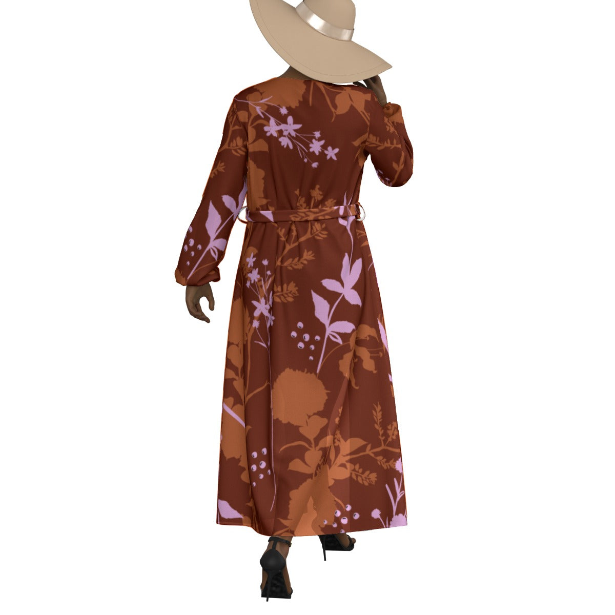 All-Over Print Women's Lace-up Chiffon Robe