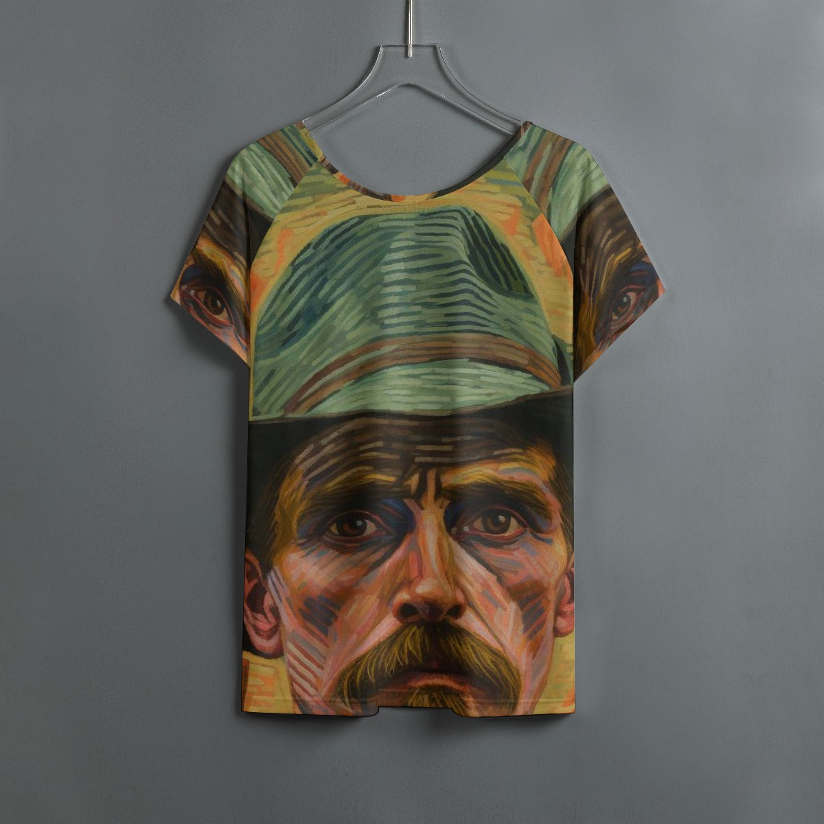 All-Over Print Women's Round Neck T-shirt With Raglan Sleeve
