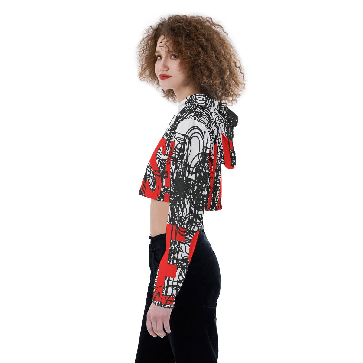 All-Over Print Women's Crop Top Hoodie