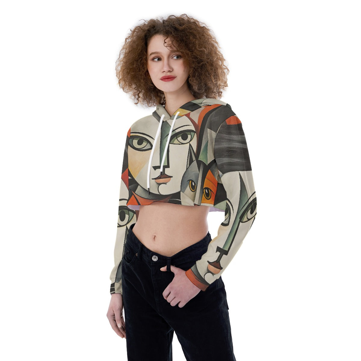 All-Over Print Women's Crop Top Hoodie