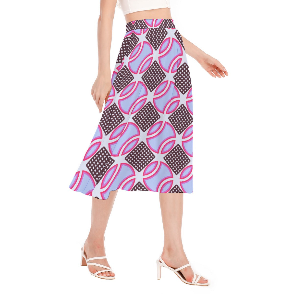 All-Over Print Women's Long Section Chiffon Skirt