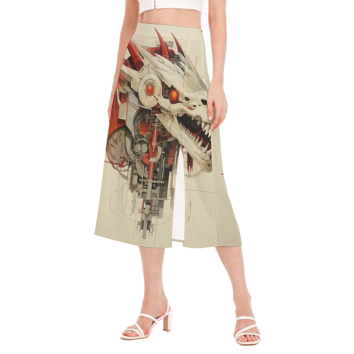All-Over Print Women's High Slit Long Skirt