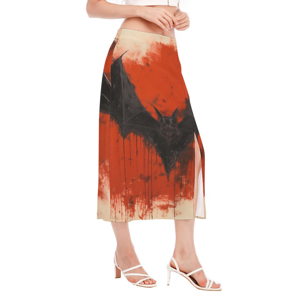 All-Over Print Women's High Slit Long Skirt